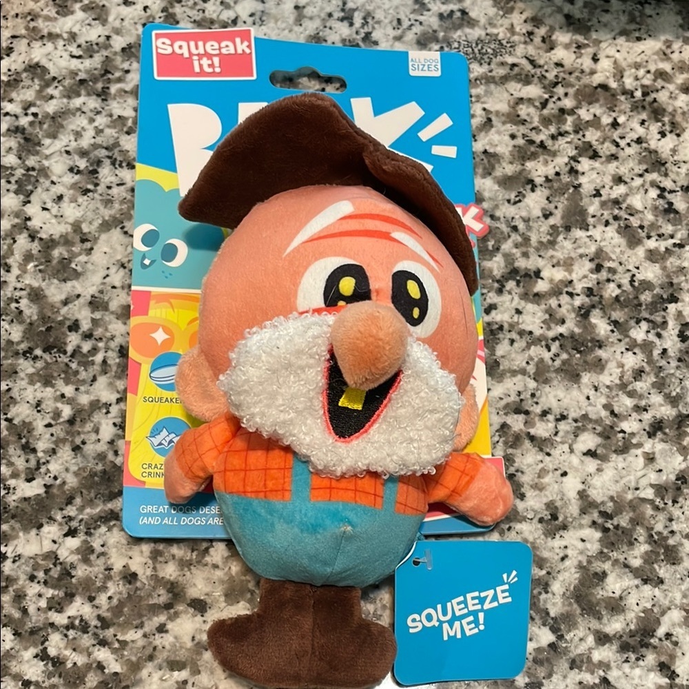 BARK Dog Toy - The Snack Pack Mascot Old Goldie for All Dog Sizes
